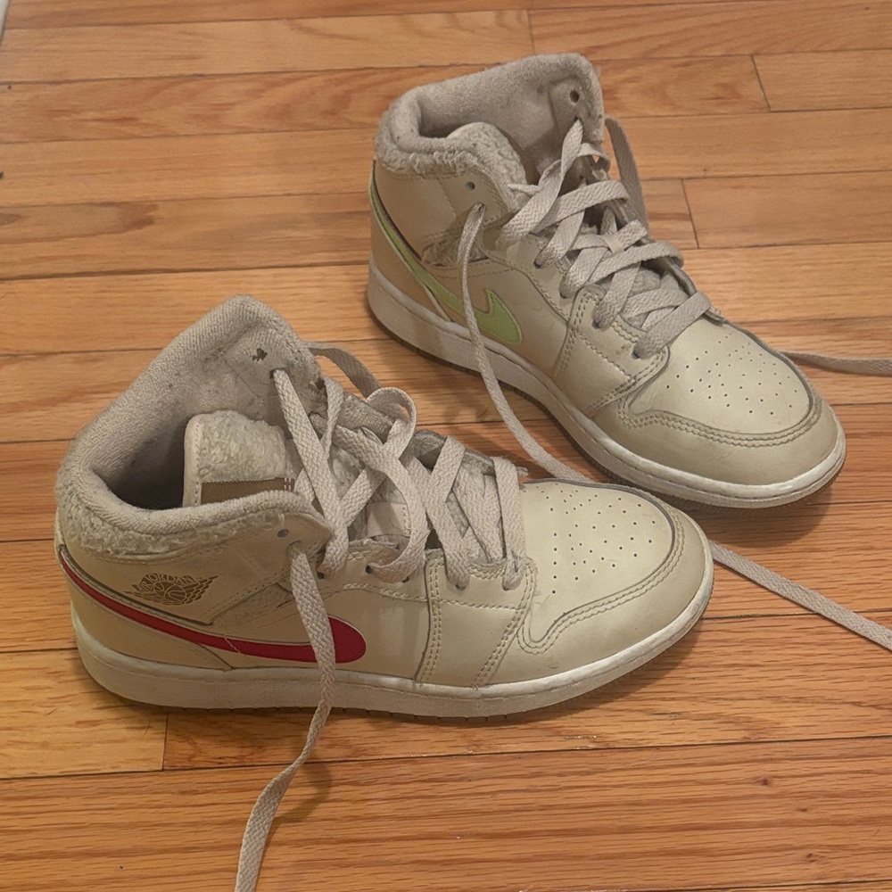 Jordan Kids Sneakers with Red and Green Accents